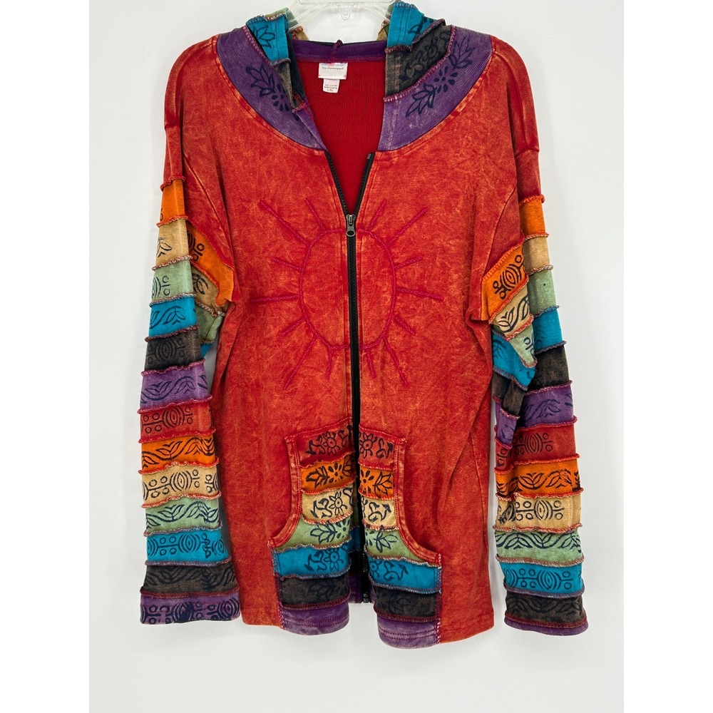 Greater Good Network Nepal Cotton Patchwork Jacket L/XL Boho Whimsigoth Hippie
